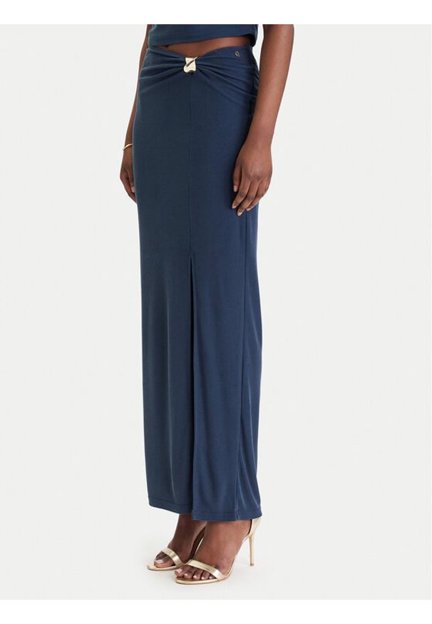 Guess Spódnica maxi W6GD15 K2936 Granatowy Slim Fit. Kolor: niebieski