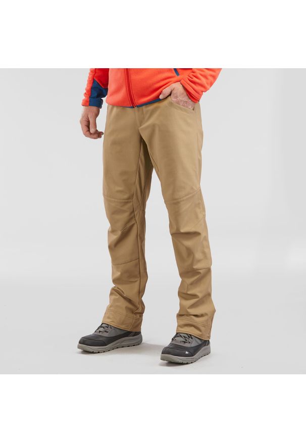 quechua - Spodnie turystyczne męskie Quechua SH100 X-Warm. Kolor: brązowy. Materiał: tkanina, materiał. Sezon: zima