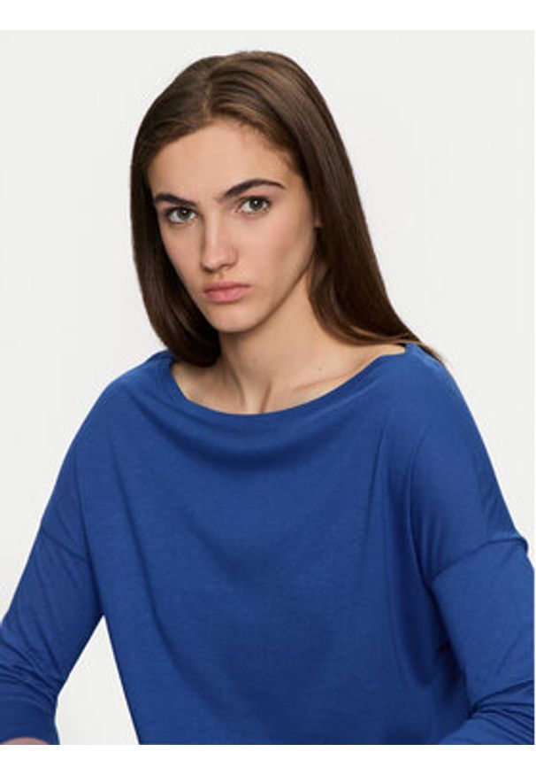Sisley Bluzka 3QU4L12EE Niebieski Regular Fit. Kolor: niebieski. Materiał: bawełna