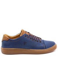 Polbut Buty męskie skórzane 2109 granatowe niebieskie. Kolor: niebieski. Materiał: skóra #2
