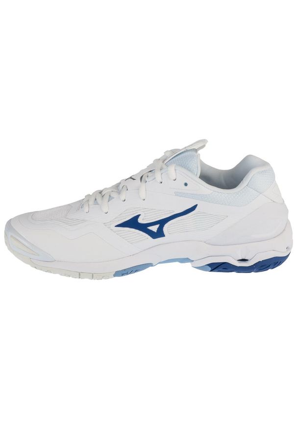Mizuno - Buty do piłki ręcznej męskie, Wave Stealth 6. Kolor: biały. Materiał: guma, skóra, tkanina, materiał, syntetyk. Model: Mizuno Wave