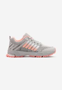Born2be - Jasnoszare Buty Sportowe przed Kostkę z Ozdobnymi Paskami na BokuIonevia. Wysokość cholewki: przed kostkę. Zapięcie: pasek. Kolor: szary #3