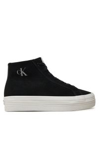 Calvin Klein Jeans Sneakersy YW0YW01584 Czarny. Kolor: czarny. Materiał: skóra, zamsz