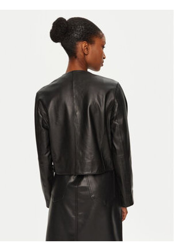 TOMMY HILFIGER - Tommy Hilfiger Kurtka skórzana WW0WW43781 Czarny Regular Fit. Kolor: czarny. Materiał: skóra