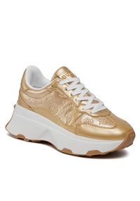 Guess Sneakersy Calebb8 FLPCB8 FAL12 Złoty. Kolor: złoty. Materiał: skóra