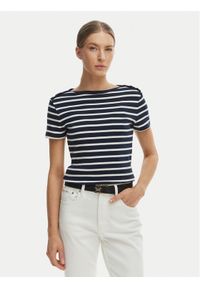 TOMMY HILFIGER - Tommy Hilfiger T-Shirt WW0WW49250 Granatowy Slim Fit. Kolor: niebieski. Materiał: bawełna #1