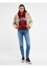 Big-Star - Bluza damska z kapturem bordowa Rubialsa 604. Typ kołnierza: kaptur. Kolor: czerwony. Materiał: materiał. Wzór: aplikacja. Styl: klasyczny #2