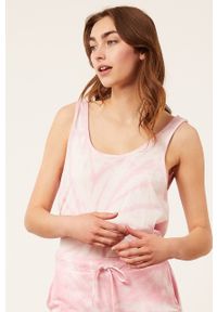 Etam Top piżamowy kolor różowy. Kolor: różowy. Materiał: dzianina #3