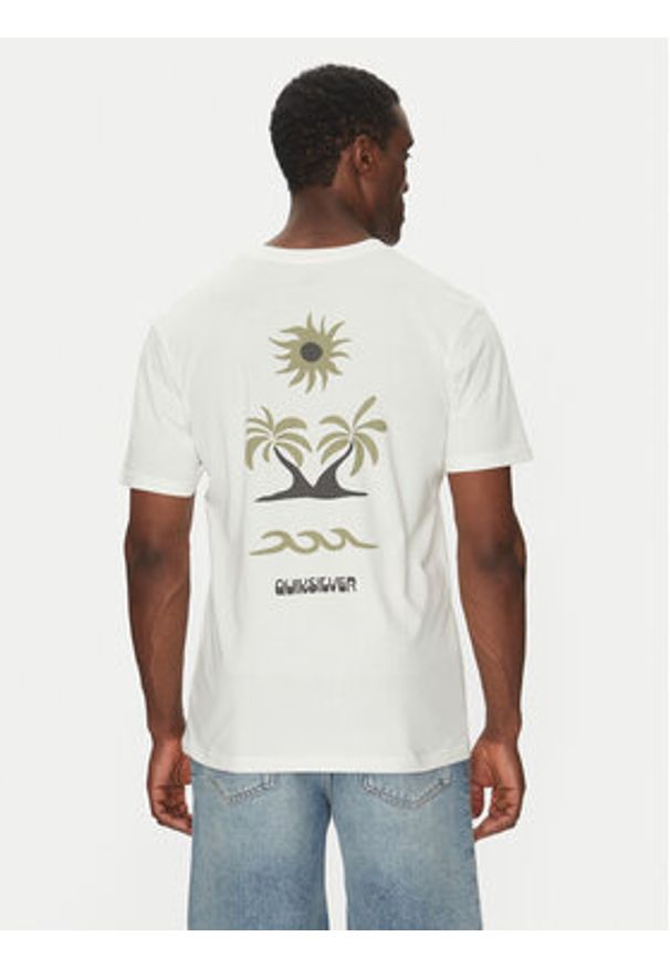 Quiksilver T-Shirt EQYZT08036 Écru Regular Fit. Materiał: bawełna