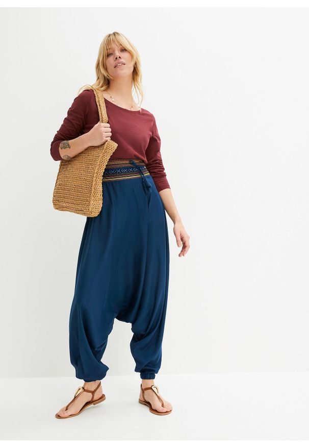 bonprix - Bawełniana bluzka z długim rękawem. Kolor: czerwony. Materiał: bawełna. Długość rękawa: długi rękaw. Długość: długie