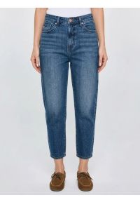 Big-Star - jeansy damskie mom jeans z kolekcji authentic granatowe silla 515. Okazja: na co dzień. Stan: podwyższony. Kolor: niebieski. Styl: casual, retro #1