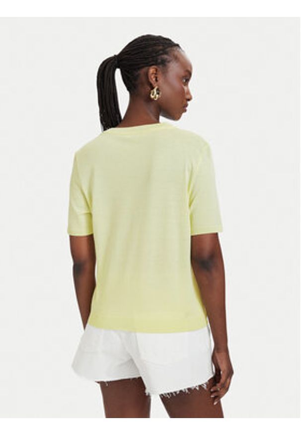 Patrizia Pepe T-Shirt 2M4542/J419-Y841 Żółty Regular Fit. Kolor: żółty. Materiał: bawełna
