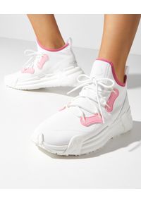 MONCLER - Białe sneakersy Lunarove. Kolor: biały. Materiał: guma, neopren, materiał. Szerokość cholewki: normalna