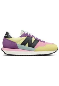 New Balance WS237PW1. Okazja: na co dzień. Materiał: tkanina, zamsz. Szerokość cholewki: normalna. Wzór: kolorowy #1