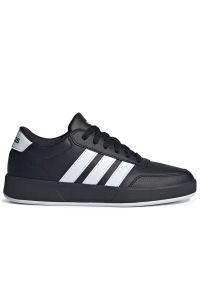 Adidas - Buty młodzieżowe adidas Breaknet 3.0 JR8447 - czarne. Zapięcie: pasek. Kolor: czarny. Materiał: syntetyk, guma, skóra. Szerokość cholewki: normalna. Wzór: aplikacja #1