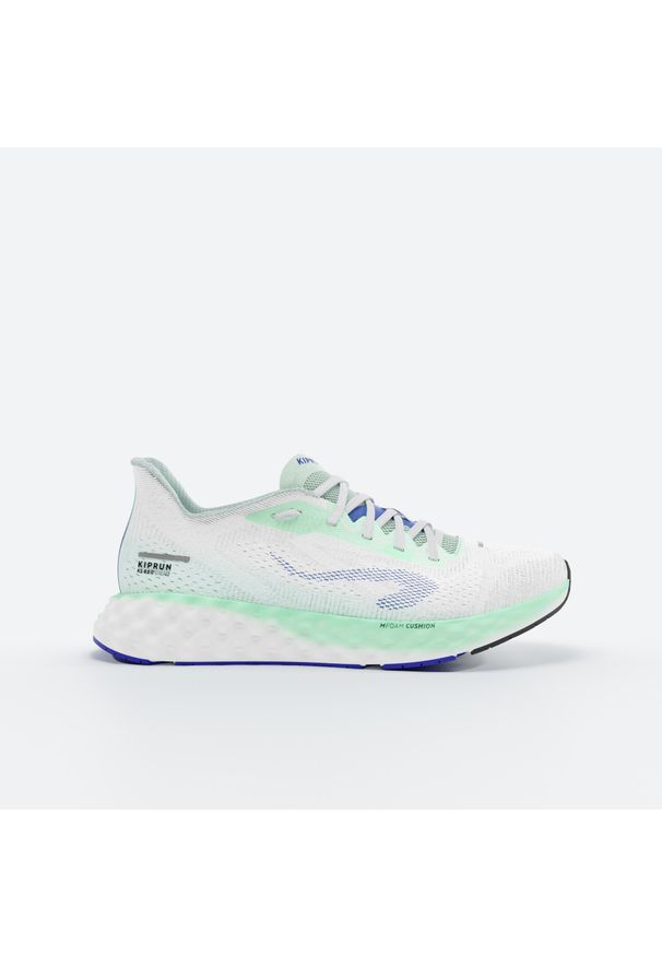KIPRUN - Buty do biegania męskie Kiprun KS900 Light. Kolor: biały, niebieski, zielony, wielokolorowy. Materiał: materiał. Szerokość cholewki: normalna. Wzór: geometria. Sport: bieganie, fitness