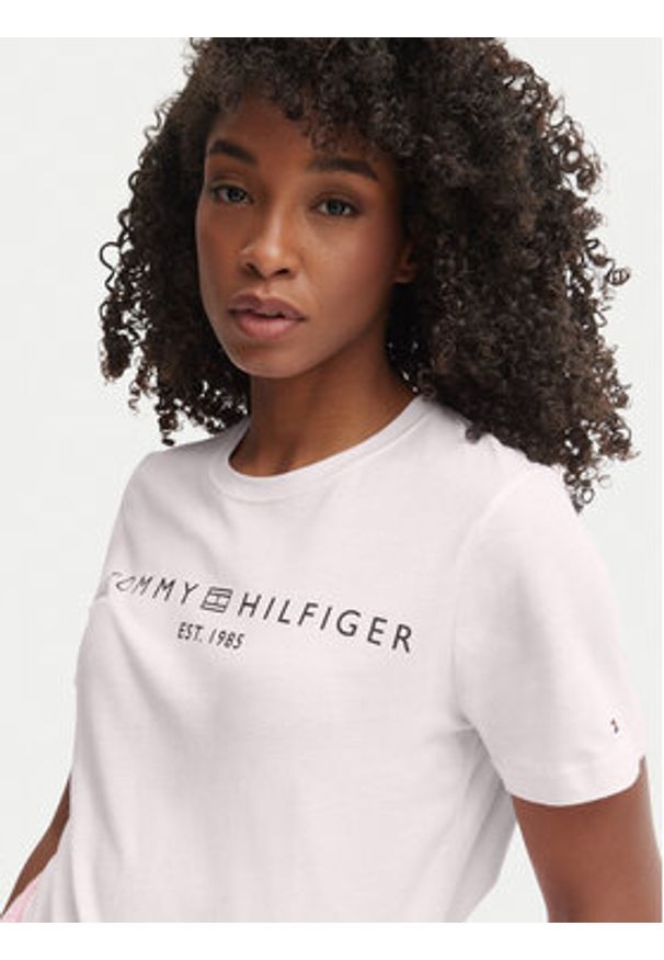 TOMMY HILFIGER - Tommy Hilfiger T-Shirt WW0WW40276 Różowy Regular Fit. Kolor: różowy. Materiał: bawełna