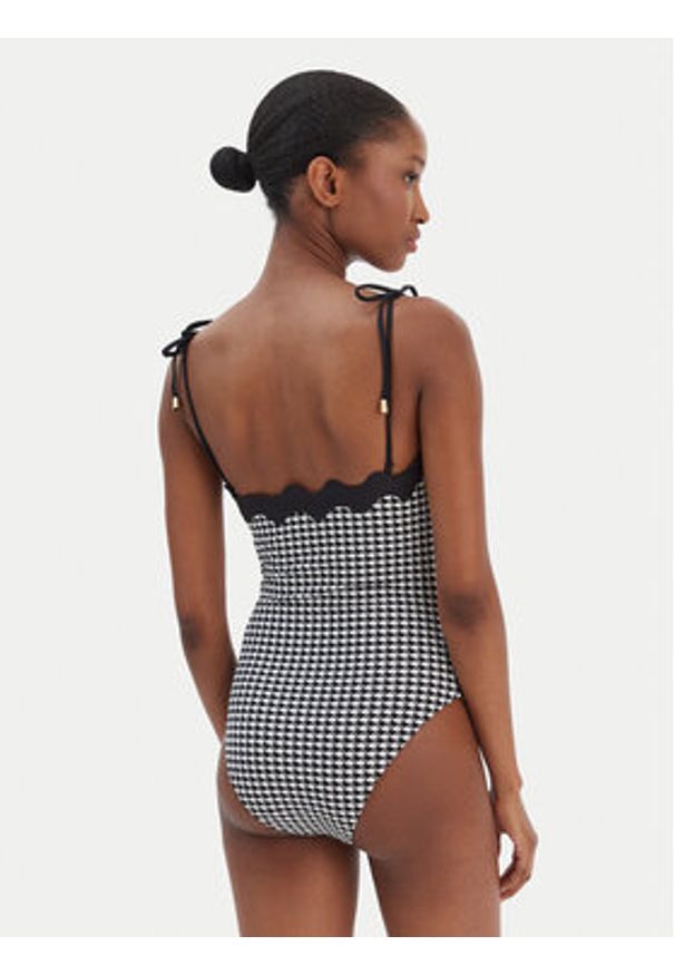 Seafolly Strój kąpielowy Gia Check Ric Rac 11097-282 Czarny. Kolor: czarny. Materiał: syntetyk