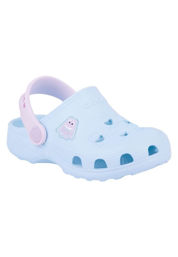 Sandały Coqui Little Frog Jr 92800617335 niebieskie. Nosek buta: otwarty. Kolor: niebieski. Materiał: guma, materiał. Sezon: lato