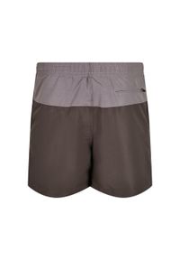 Urban Classics - Męskie Szorty Kąpielowe Block. Kolor: brązowy, zielony, wielokolorowy, szary. Styl: sportowy