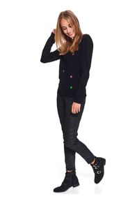TOP SECRET - Damski sweter ze świątecznym motywem z cekinami. Okazja: na co dzień. Kolor: czarny. Materiał: dzianina. Długość: krótkie. Wzór: kolorowy. Sezon: zima, jesień. Styl: wizytowy #5