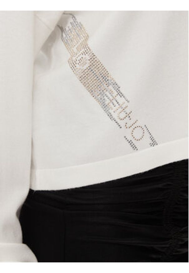 Liu Jo Sport Sweter TA4159 MS49I Écru Cropped Fit. Materiał: wiskoza. Styl: sportowy