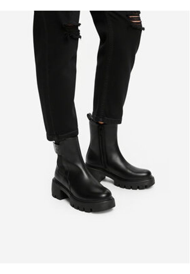 Nine West Botki CEO-FARIDA-01 Czarny. Kolor: czarny. Materiał: materiał