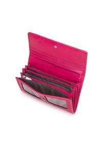 Wittchen - Damski portfel skórzany lakierowany z monogramem różowy. Kolor: różowy. Materiał: skóra, lakier. Wzór: aplikacja #4