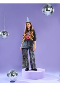 Sinsay - Jeansy wide leg ze wzorem panterki - wielobarwny. Wzór: motyw zwierzęcy #1