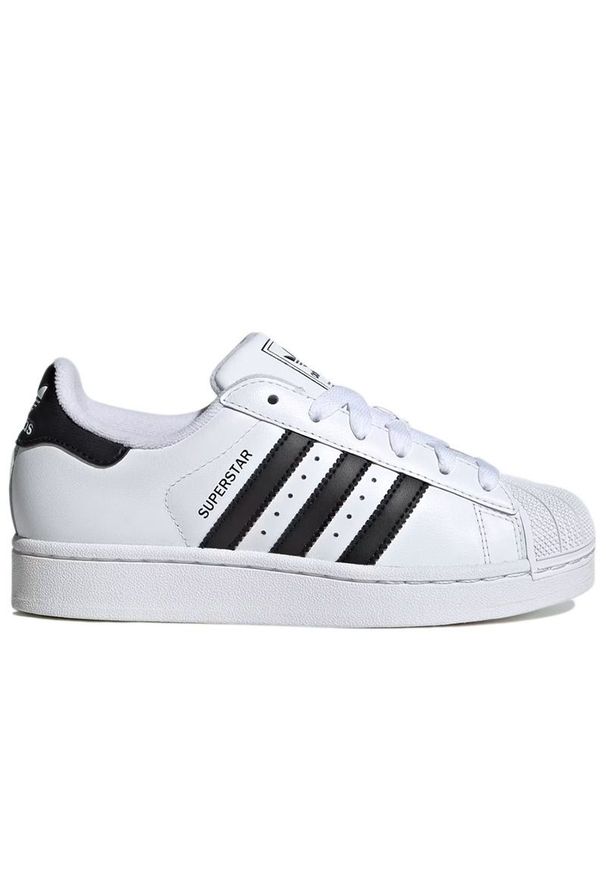 Adidas - Buty młodzieżowe adidas Originals Superstar II JH9976 - białe. Zapięcie: pasek. Kolor: biały. Materiał: guma, skóra. Szerokość cholewki: normalna. Wzór: aplikacja. Sezon: lato. Model: Adidas Superstar