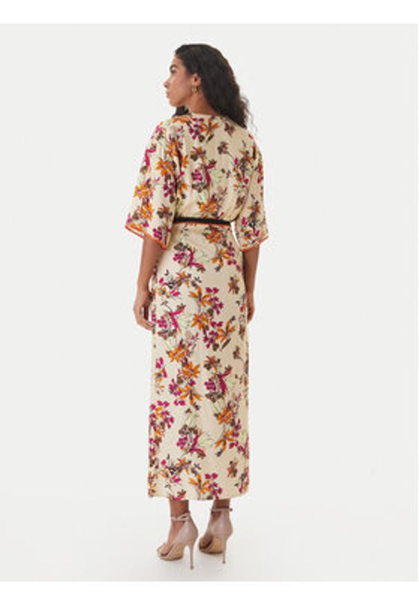 SIMONA CORSELLINI - Simona Corsellini Sukienka letnia P26CPAB01901 Écru. Kolor: kremowy. Materiał: wiskoza. Sezon: lato