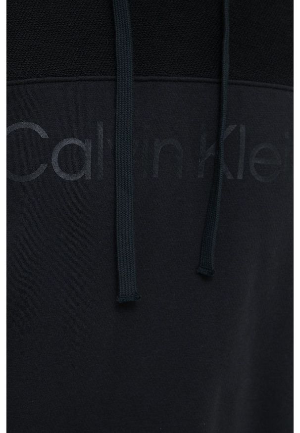 Calvin Klein Underwear Bluza piżamowa damska kolor czarny bawełniana. Kolor: czarny. Materiał: bawełna. Długość: długie. Wzór: nadruk