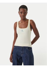 Calvin Klein Jeans Top LV047F832G Żółty Slim Fit. Kolor: żółty. Materiał: bawełna #1