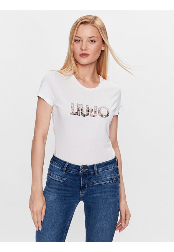 Liu Jo T-Shirt WF3085 J6308 Biały Regular Fit. Kolor: biały. Materiał: bawełna