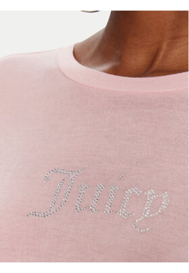 Juicy Couture T-Shirt Sheer JCWCT225301 Różowy Slim Fit. Kolor: różowy. Materiał: wiskoza