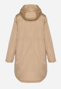 Born2be - Ciemnobeżowa Klasyczna Kurtka Parka z Futrzaną Wyściółką Olenevia. Okazja: na co dzień. Kolor: beżowy. Materiał: futro. Styl: klasyczny #4