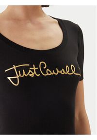 Just Cavalli T-Shirt 80PAHT02 CJ502 Czarny Slim Fit. Kolor: czarny. Materiał: bawełna #2