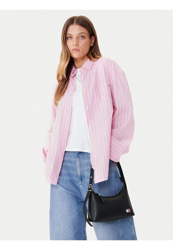 Tommy Jeans Torebka Tjw Cool Shoulder Bag AW0AW17873 Czarny. Kolor: czarny. Materiał: skórzane