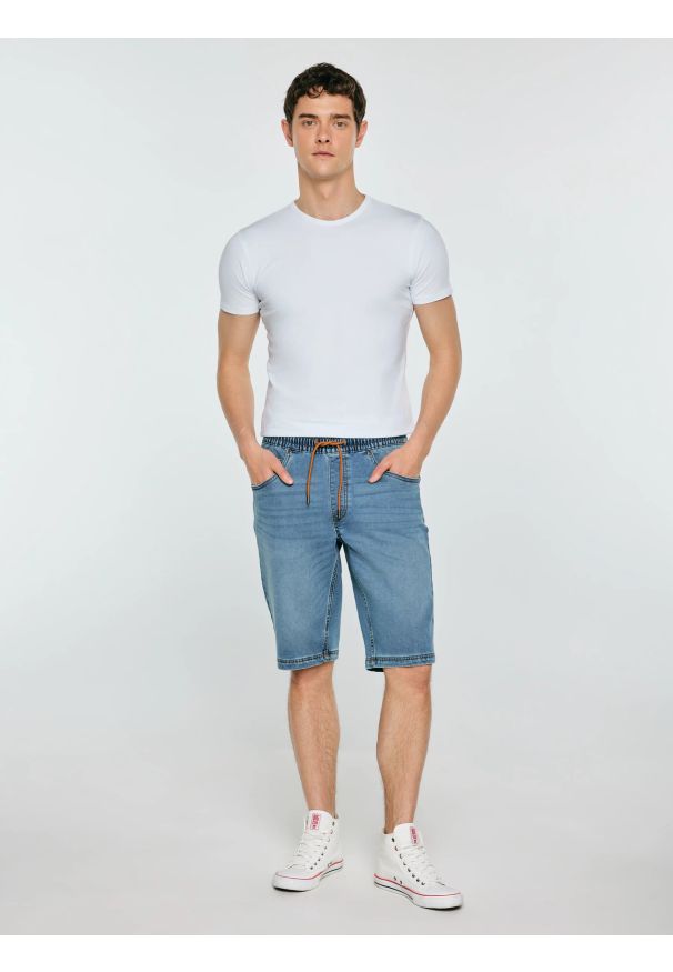 Big-Star - Szorty męskie jeansowe niebieskie Parker 445. Kolor: niebieski. Materiał: jeans. Styl: klasyczny, elegancki