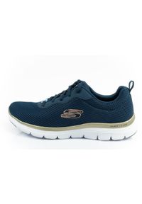 skechers - Buty sportowe damskie Skechers Flex Appeal 4.0 Brillant View. Zapięcie: sznurówki. Kolor: niebieski. Materiał: materiał, tkanina. Szerokość cholewki: normalna. Sport: turystyka piesza