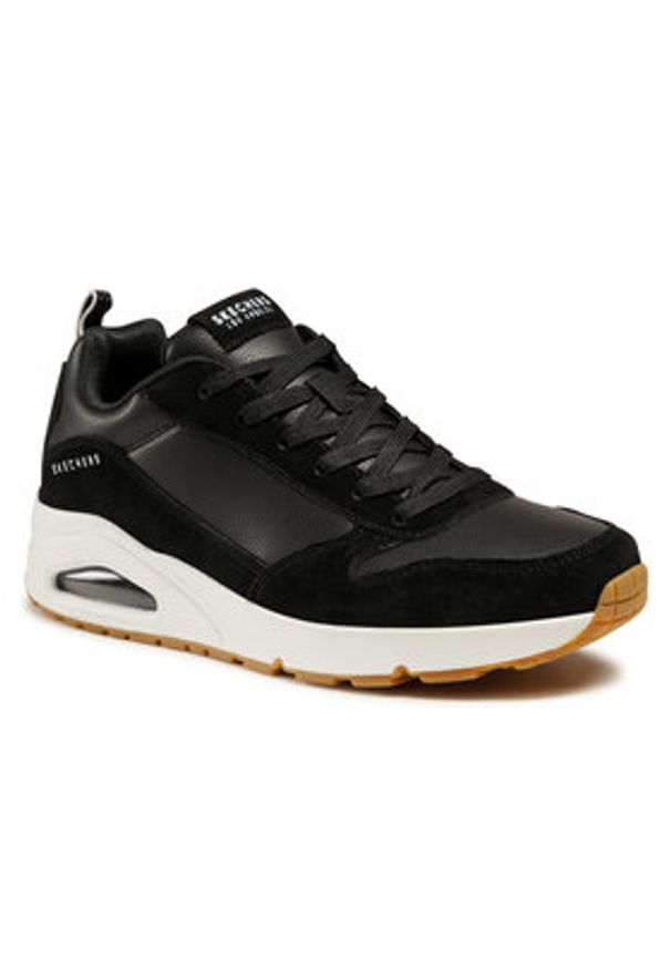 skechers - Skechers Sneakersy Stacre 52468/BKW Czarny. Kolor: czarny. Materiał: skóra