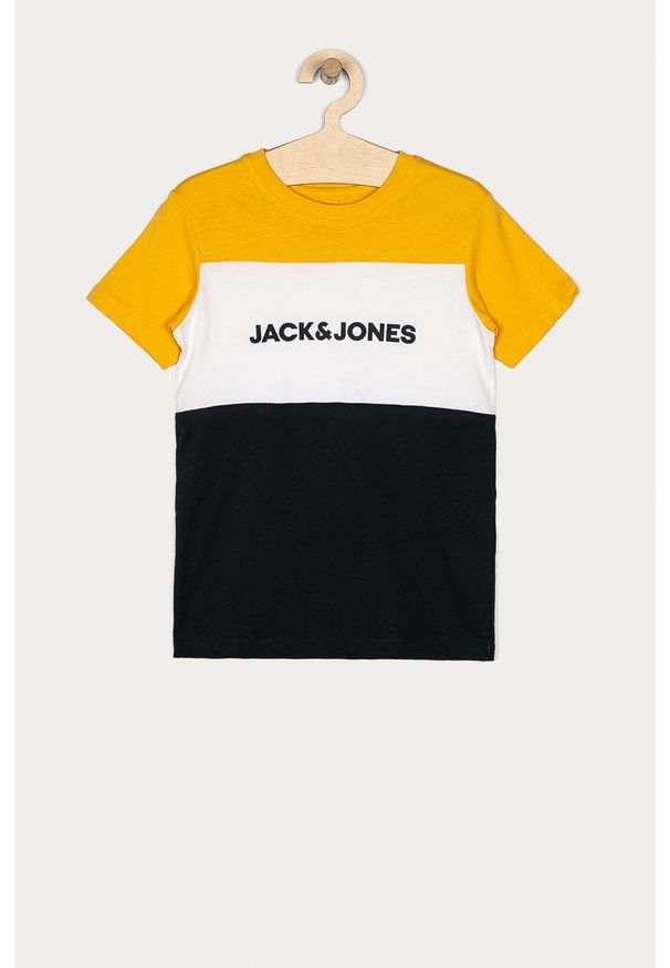 Jack & Jones - T-shirt dziecięcy 128-176 cm. Okazja: na co dzień. Kolor: żółty. Materiał: bawełna, dzianina. Wzór: nadruk. Styl: casual
