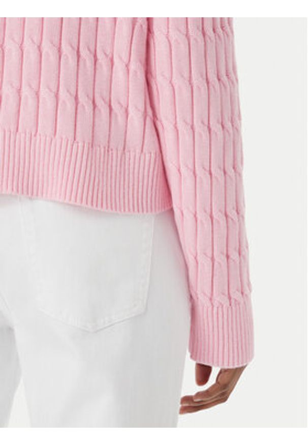 TOMMY HILFIGER - Tommy Hilfiger Sweter WW0WW48433 Różowy jasny Regular Fit. Kolor: różowy. Materiał: bawełna