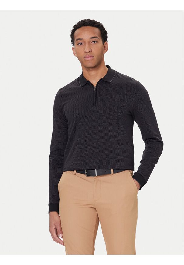 BOSS Polo H-Peduzzi 06 50549583 Czarny Regular Fit. Typ kołnierza: polo. Kolor: czarny. Materiał: bawełna