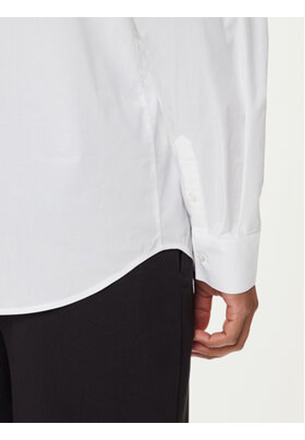 Karl Lagerfeld - KARL LAGERFELD Koszula 605911 554671 Biały Slim Fit. Typ kołnierza: dekolt w karo. Kolor: biały. Materiał: bawełna