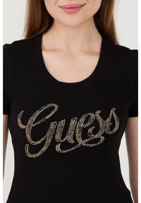 Guess - GUESS Czarny damski t-shirt Script, Rozmiar S. Kolor: czarny #4