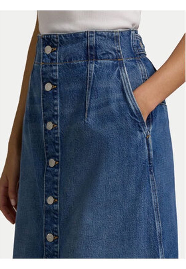 Polo Ralph Lauren Spódnica jeansowa 211959036001 Niebieski Regular Fit. Kolor: niebieski. Materiał: bawełna