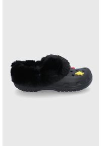 Crocs - Kapcie. Nosek buta: okrągły. Kolor: czarny. Materiał: materiał, guma. Wzór: gładki #4
