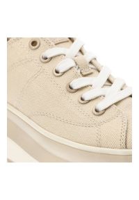 Beżowe Sneakersy Tamaris Damskie Buty Na Platformie. Zapięcie: sznurówki. Kolor: beżowy. Materiał: materiał. Wzór: aplikacja. Obcas: na platformie. Sport: turystyka piesza #4