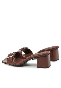 Calvin Klein Klapki Heel Mule 50 W/Buckle - Lth HW0HW02478 Brązowy. Kolor: brązowy. Materiał: skóra #5